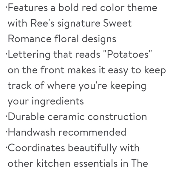 💕 New Pioneer Woman Sweet Romance Red Gingham Potatoe Keeper - Picture 3 of 8